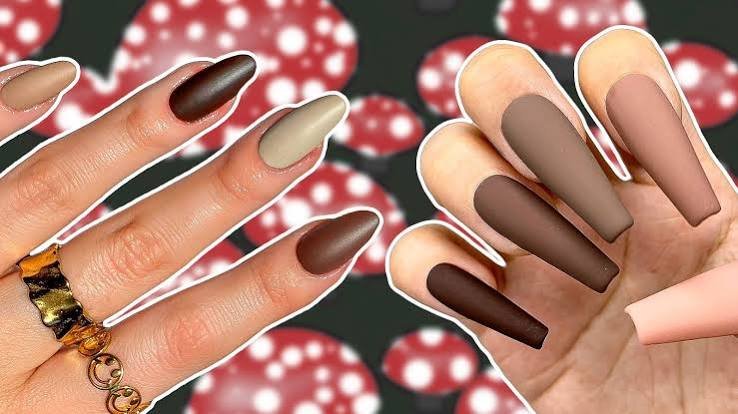 Brown fall nails