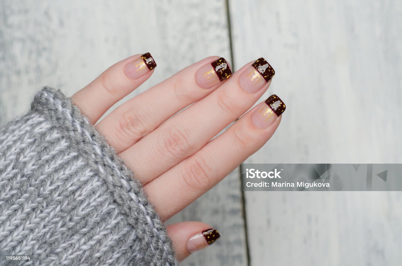 Fall French Tips Square